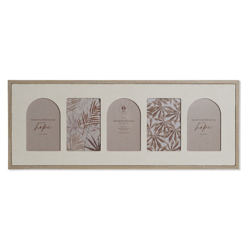 Cornice Portafoto Home ESPRIT Beige Cristallo Legno MDF Scandinavo 60 X 3 X 34 cm