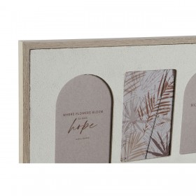 Cornice Portafoto Home ESPRIT Beige Cristallo Legno MDF Scandinavo 60 X 3 X 34 cm