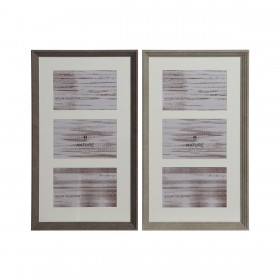 Cornice Portafoto Home ESPRIT Bianco Marrone Grigio Cristallo polistirene Città 23 X 3 X 41 cm (2 Unità)