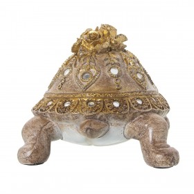 Statua Decorativa Alexandra House Living Marrone Dorato Plastica Tartaruga 15 x 15 x 21 cm