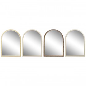 Specchio da parete Home ESPRIT Marrone Beige Naturale Avorio Scandi 55 X 2 X 75 cm (4 Unità)