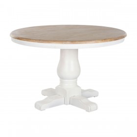 Tavolo da Pranzo Home ESPRIT Bianco Naturale Legno di olmo 120 x 120 x 76 cm