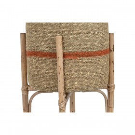 Set di vasi da fiori Home ESPRIT Naturale Juta Legno di mango 26 X 26 X 67 cm (2 Pezzi)