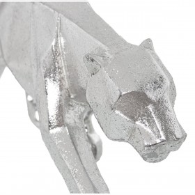 Statua Decorativa Alexandra House Living Argentato Plastica Pantera 10 x 16 x 44 cm