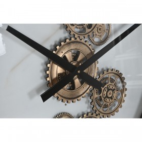 Orologio da Parete Home ESPRIT Bianco Nero Dorato Metallo 142 X 9 X 142 cm