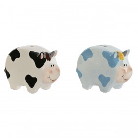 Salvadanaio Home ESPRIT Dolomite Mucca 16 X 7,5 X 12,5 cm (2 Unità)