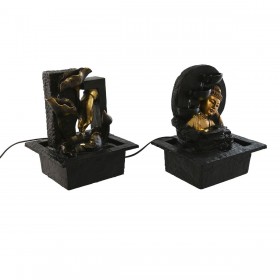 Fontana da giardino Home ESPRIT Resina Buddha Orientale 21 x 19 x 27 cm (2 Unità)