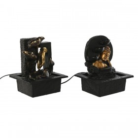 Fontana da giardino Home ESPRIT Resina Buddha Orientale 21 x 19 x 27 cm (2 Unità)