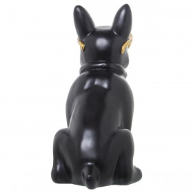 Statua Decorativa Alexandra House Living Nero Dorato Plastica Occhiali Cane 19 x 27 x 26 cm