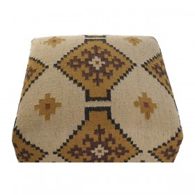 Poggiapiedi Home ESPRIT Beige Senape 80 x 80 x 44 cm