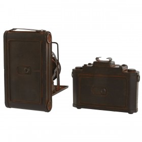 Statua Decorativa Home ESPRIT Bronce Fotocamera Vintage 18 x 13,5 x 14 cm (2 Unità)