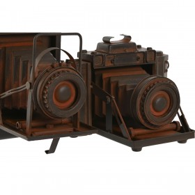Statua Decorativa Home ESPRIT Bronce Fotocamera Vintage 18 x 13,5 x 14 cm (2 Unità)