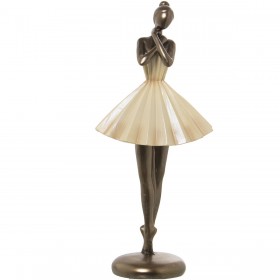 Statua Decorativa Alexandra House Living Beige Dorato Plastica Ballerina 13 x 17 x 32 cm