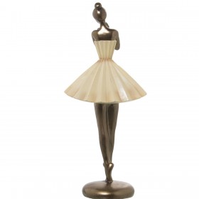 Statua Decorativa Alexandra House Living Beige Dorato Plastica Ballerina 13 x 17 x 32 cm