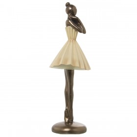 Statua Decorativa Alexandra House Living Beige Dorato Plastica Ballerina 13 x 17 x 32 cm
