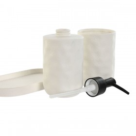 Set da Bagno Home ESPRIT Bianco ABS Dolomite 17,5 x 9,5 x 18 cm 3 Pezzi