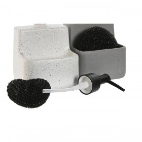 Portasapone Home ESPRIT Bianco Grigio ABS Dolomite (2 Unità)