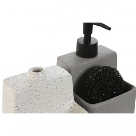 Portasapone Home ESPRIT Bianco Grigio ABS Dolomite (2 Unità)