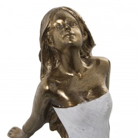 Statua Decorativa Alexandra House Living Bianco Dorato Plastica Donna 12 x 24 x 26 cm