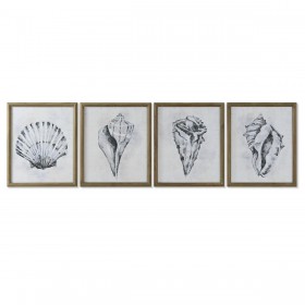 Quadro Home ESPRIT Grigio Naturale 50 x 2,5 x 60 cm (4 Unità)