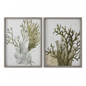 Quadro Home ESPRIT Verde Corallo Mediterraneo 45 x 2 x 60 cm (2 Unità)
