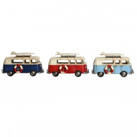 Statua Decorativa Home ESPRIT Azzurro Rosso Blu Marino 27 x 11,5 x 15,5 cm (3 Unità)