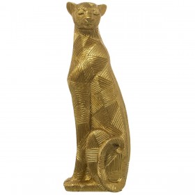 Statua Decorativa Alexandra House Living Dorato Acrilico Plastica Melammina Ghepardo 9 x 8 x 26 cm