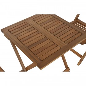 Tavolo con 2 sedie Home ESPRIT Marrone 60 x 60 x 74 cm