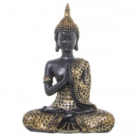 Statua Decorativa Alexandra House Living Marrone Dorato Acrilico Plastica Melammina Buddha