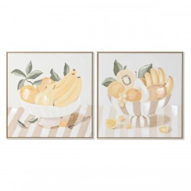 Quadro Home ESPRIT Giallo Beige Cottage 80 x 4 x 80 cm (2 Unità)