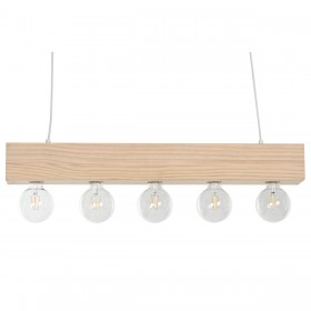 Lampadario Home ESPRIT Bianco Nero Marrone Chiaro Legno 50 W 80 x 10 x 30 cm