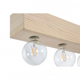 Lampadario Home ESPRIT Bianco Nero Marrone Chiaro Legno 50 W 80 x 10 x 30 cm