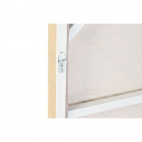 Quadro Home ESPRIT Bianco Naturale Foglia della pianta Scandinavo 83 x 4,5 x 83 cm (2 Unità)