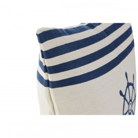 Cuscino Home ESPRIT Bianco Blu Marino 45 x 10 x 45 cm (2 Unità)