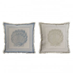 Cuscino Home ESPRIT Azzurro Beige 45 x 10 x 45 cm (2 Unità)