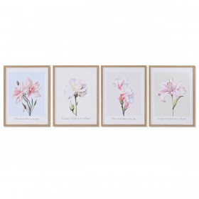 Quadro Home ESPRIT Fiori Shabby Chic 30 x 1,8 x 40 cm (4 Unità)