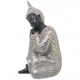 Statua Decorativa Alexandra House Living Marrone Argentato Acrilico Plastica Melammina Buddha