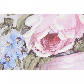 Quadro Home ESPRIT Verde Rosa Rose Romantico 60 x 3 x 60 cm (4 Unità)