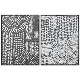 Quadro Home ESPRIT Bianco Nero Astratto Moderno Laccato 60 x 3,5 x 80 cm (2 Unità)