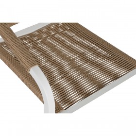 Tavolo con 6 sedie Home ESPRIT Bianco Naturale Resina Alluminio 180 x 90 x 75 cm