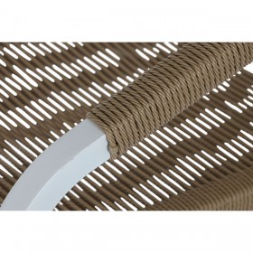 Tavolo con 6 sedie Home ESPRIT Bianco Naturale Resina Alluminio 180 x 90 x 75 cm