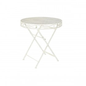 Tavolo da Pranzo Home ESPRIT Bianco Metallo 70 x 70 x 73 cm