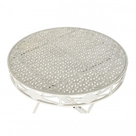 Tavolo da Pranzo Home ESPRIT Bianco Metallo 70 x 70 x 73 cm