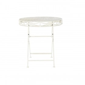Tavolo da Pranzo Home ESPRIT Bianco Metallo 70 x 70 x 73 cm