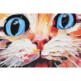 Quadro Home ESPRIT Moderno Gatto 80 x 3,5 x 80 cm (2 Unità)