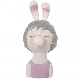 Busto Alexandra House Living Rosa Plastica Orecchie Chewing Gum 15 x 15 x 27 cm