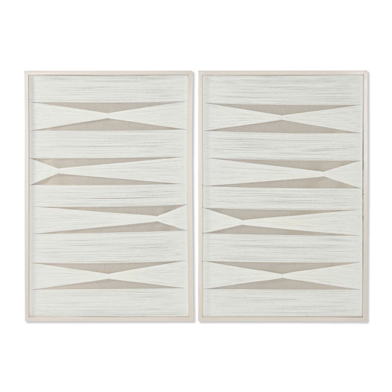 Quadro Home ESPRIT Bianco Beige Moderno Città 60 x 3 x 90 cm (2 Unità)