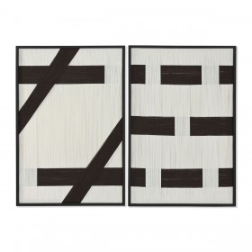 Quadro Home ESPRIT Bianco Grigio scuro Moderno Città 60 x 3 x 90 cm (2 Unità)