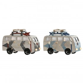 Statua Decorativa Home ESPRIT Azzurro Bianco Terracotta 22 x 7 x 14 cm (2 Unità)