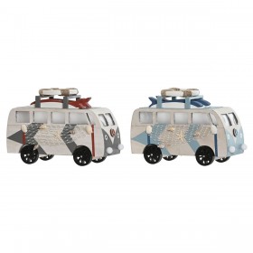 Statua Decorativa Home ESPRIT Azzurro Bianco Terracotta 22 x 7 x 14 cm (2 Unità)